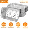 20Pcs Disposable Aluminum Foil Pans 4.14x7.4x1.85in Recyclable BBQ Trays Aluminum Drip Pans For Cooking Heating Storing Food