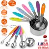12Pcs Measuring Cups Spoons Set Stainless Steel Kitchen Measurement Tool for Cooking Baking Dry Spices Liquid Ingredients Easy to Read Markings