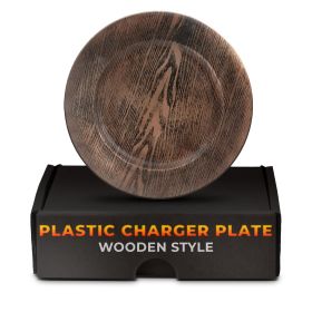 Plastic Chargers for Dinner Plates Set of 4 Large 13 inch Round Design Colorfast and Elegant Suitable for Dinner Settings Events Weddings and Gat