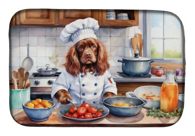 Sussex Spaniel The Chef Dish Drying Mat Absorbent Dish Drying Mat Pad for Kitchen Counter Dish Drainer Mat for Countertop, 14 x 21", Multicolor