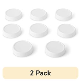 (2 pack) Pack of 8 BPA-Free Plastic Regular Mouth Canning Jar Lids, White