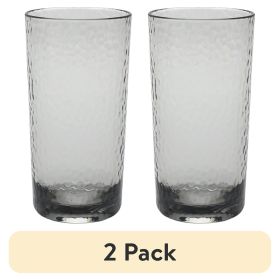 (2 pack) 16-Ounce Tritan Tall Hammered Tumbler, Smoke