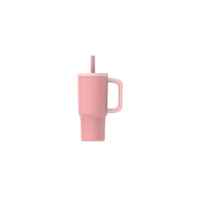 20 oz Double Wall Stainless Steel Tumbler with Straw Lid, Pink