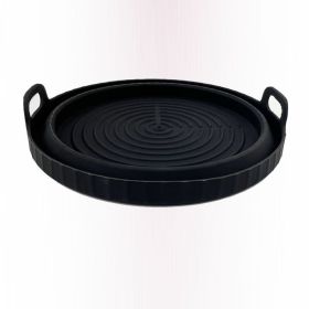 2 Pcs Food Grade Silicone Easy Cleaning Air Fryer Liners Reusable Air Fryer Silicone Pot Food Safe Air Fryer Oven Accessories Replacement for Fla (Color: Black)