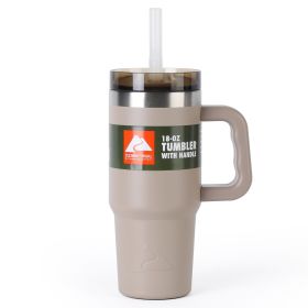 18 oz Insulated Stainless Steel Tumbler with Handle, New Lilac (Color: Tan)