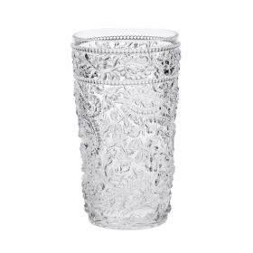 Paisley Acrylic Glasses Drinking Set of 4 Hi Ball (17oz), Plastic Drinking Glasses, BPA Free Cocktail Glasses, Drinkware Set, Drinking Water Glas (Color: as Pic)