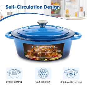 Cast iron soup POTS are suitable for various tools, such as ceramic, gas, induction cookers or barbecue grills. It can be used for cooking (Color: Gradient deep blue)